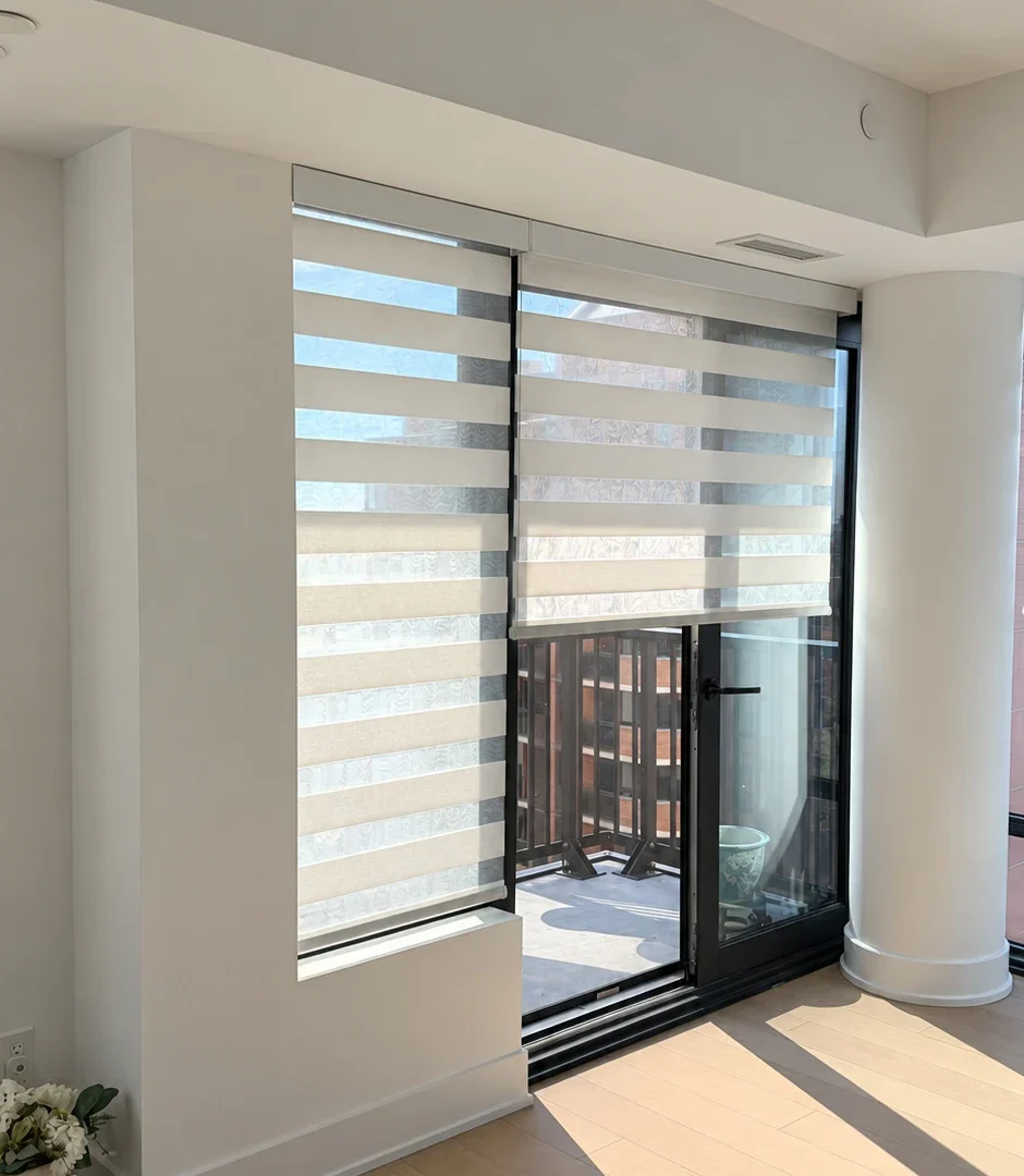 Zebra & Roller Shades in a Toronto Home