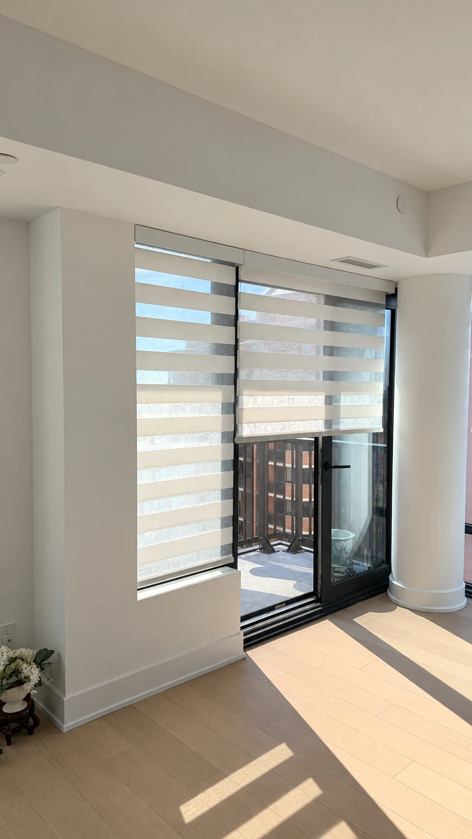Zebra & Roller Shades in a Toronto Home