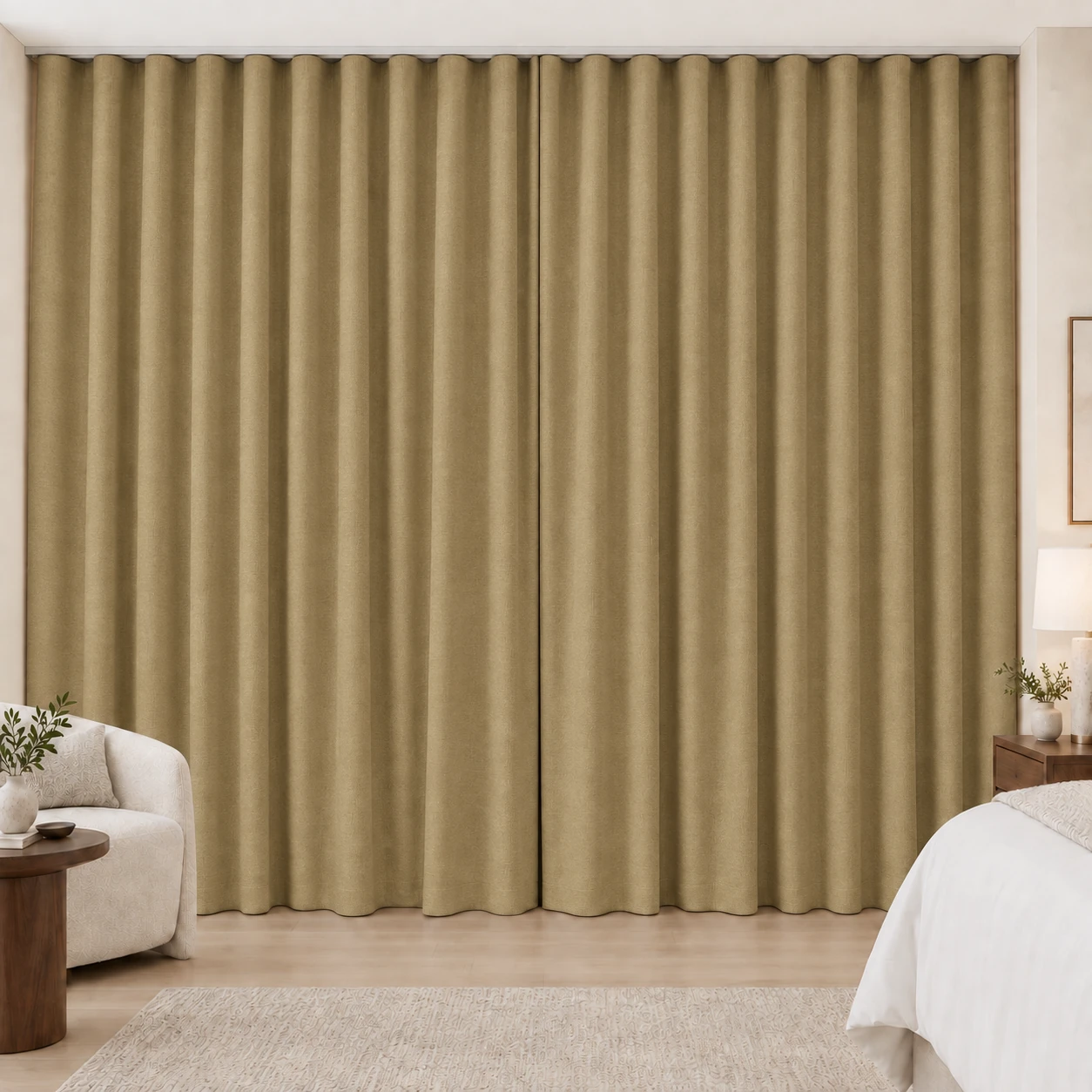 Honey Gold Silk Touch hotel blackout curtains, fabric 16803-09