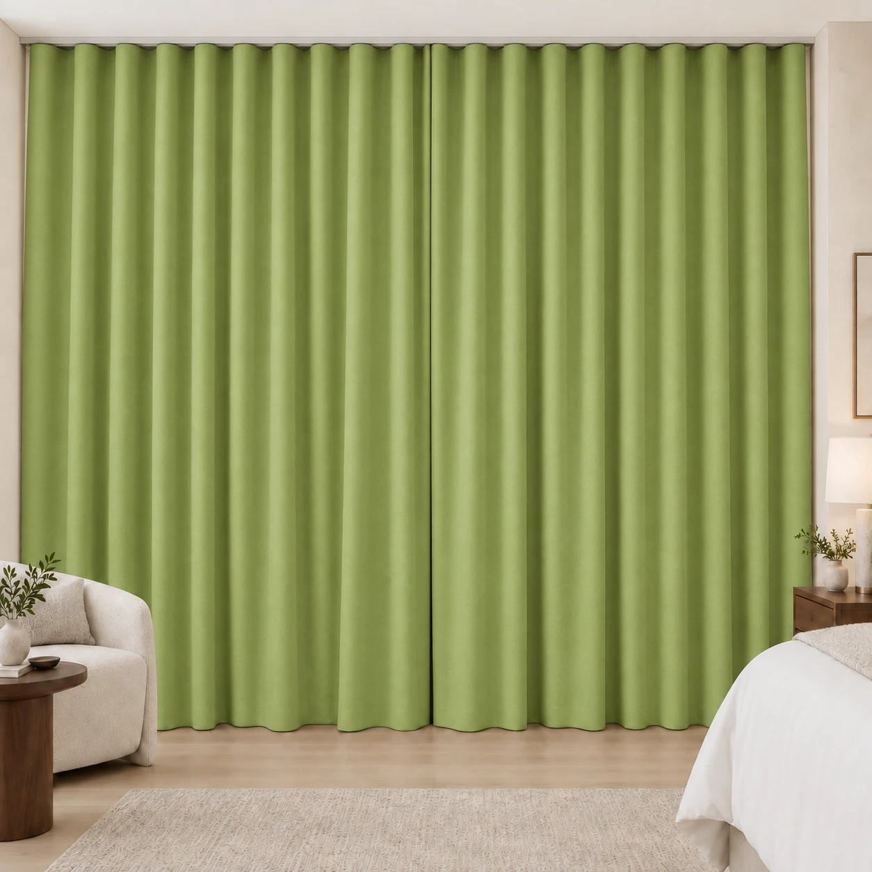 Lime Green Silk Touch hotel blackout curtains, fabric 16803-13