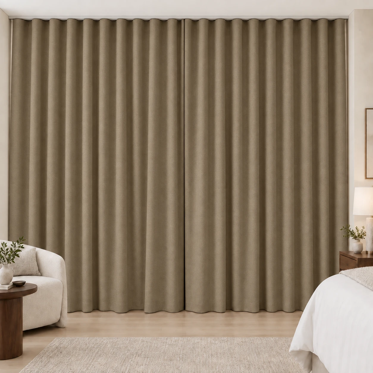 Caramel Silk Touch hotel blackout curtains, fabric 16803-20