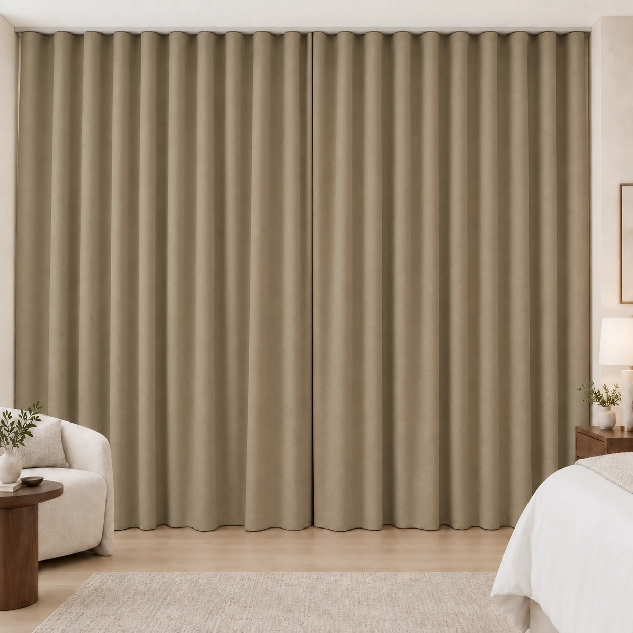 Camel Silk Touch hotel blackout curtains, fabric 16803-31
