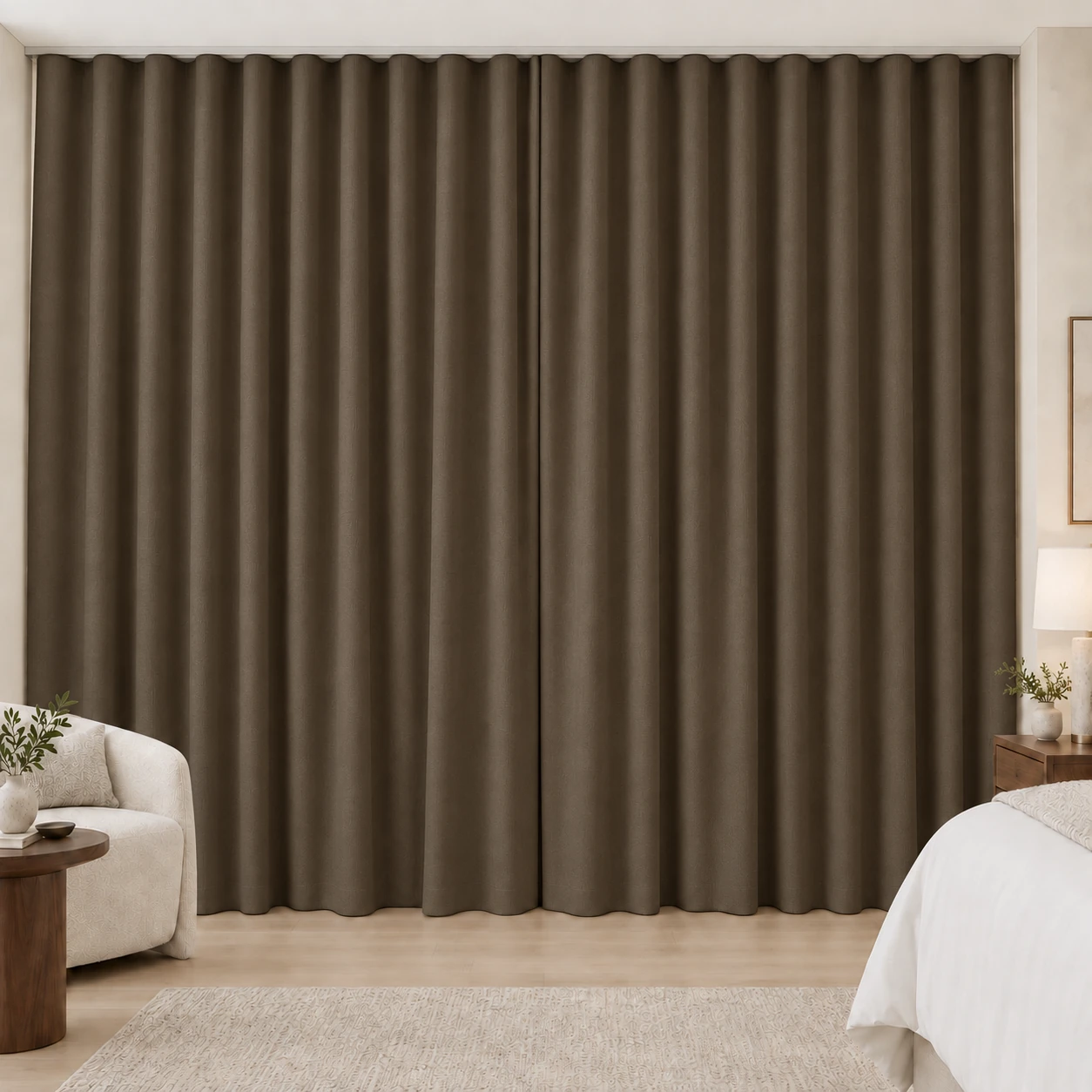 Espresso Silk Touch hotel blackout curtains, fabric 16803-33