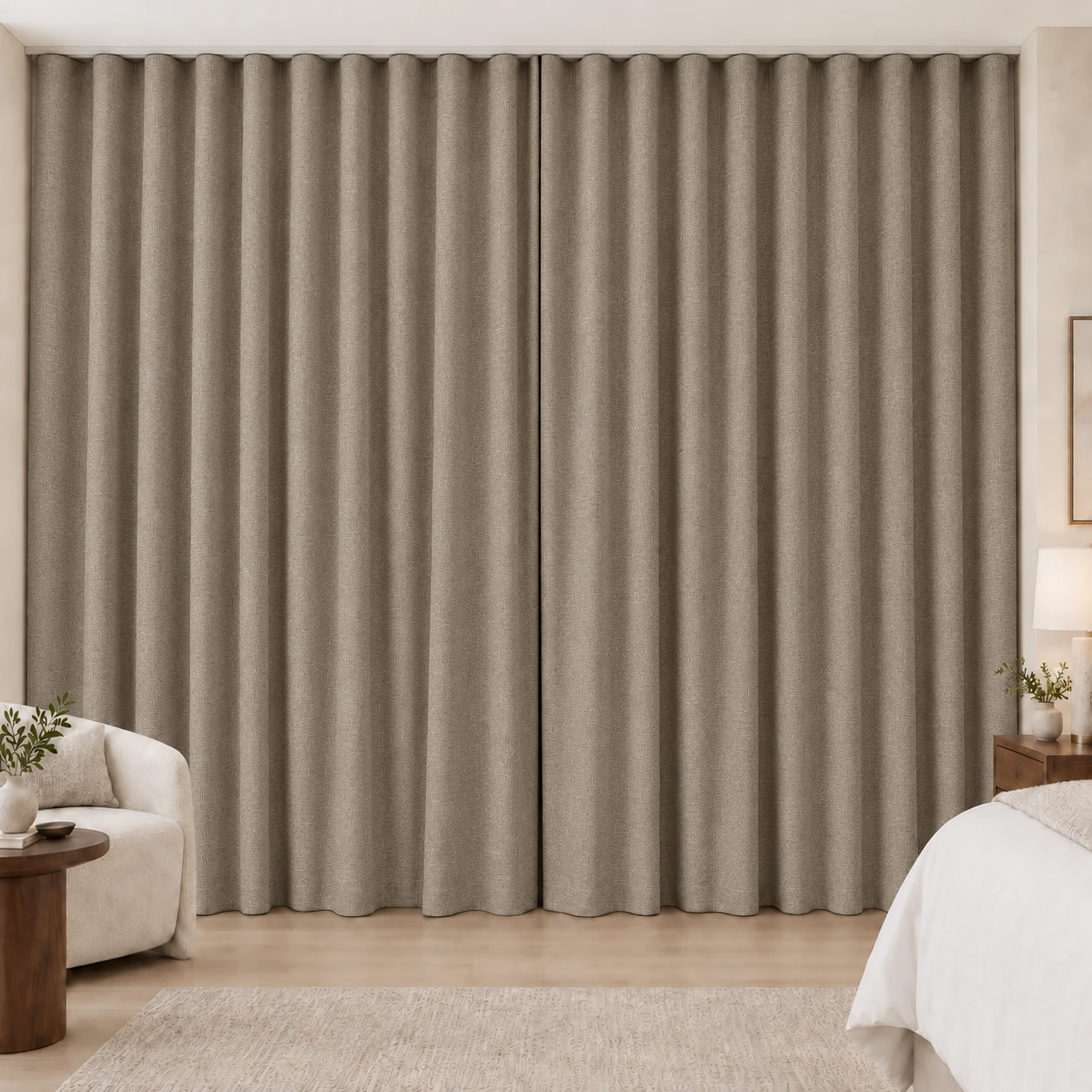 Warm Sand Elegance Weave hotel blackout curtains, fabric 16907-13
