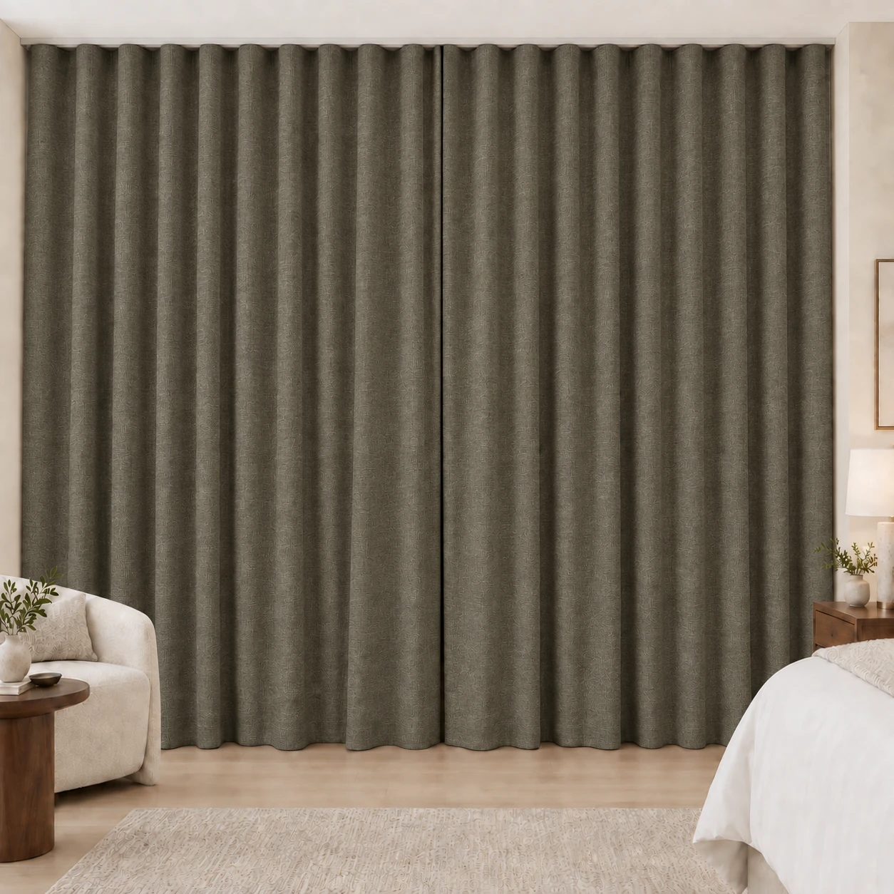 Walnut Elegance Weave hotel blackout curtains, fabric 16907-14