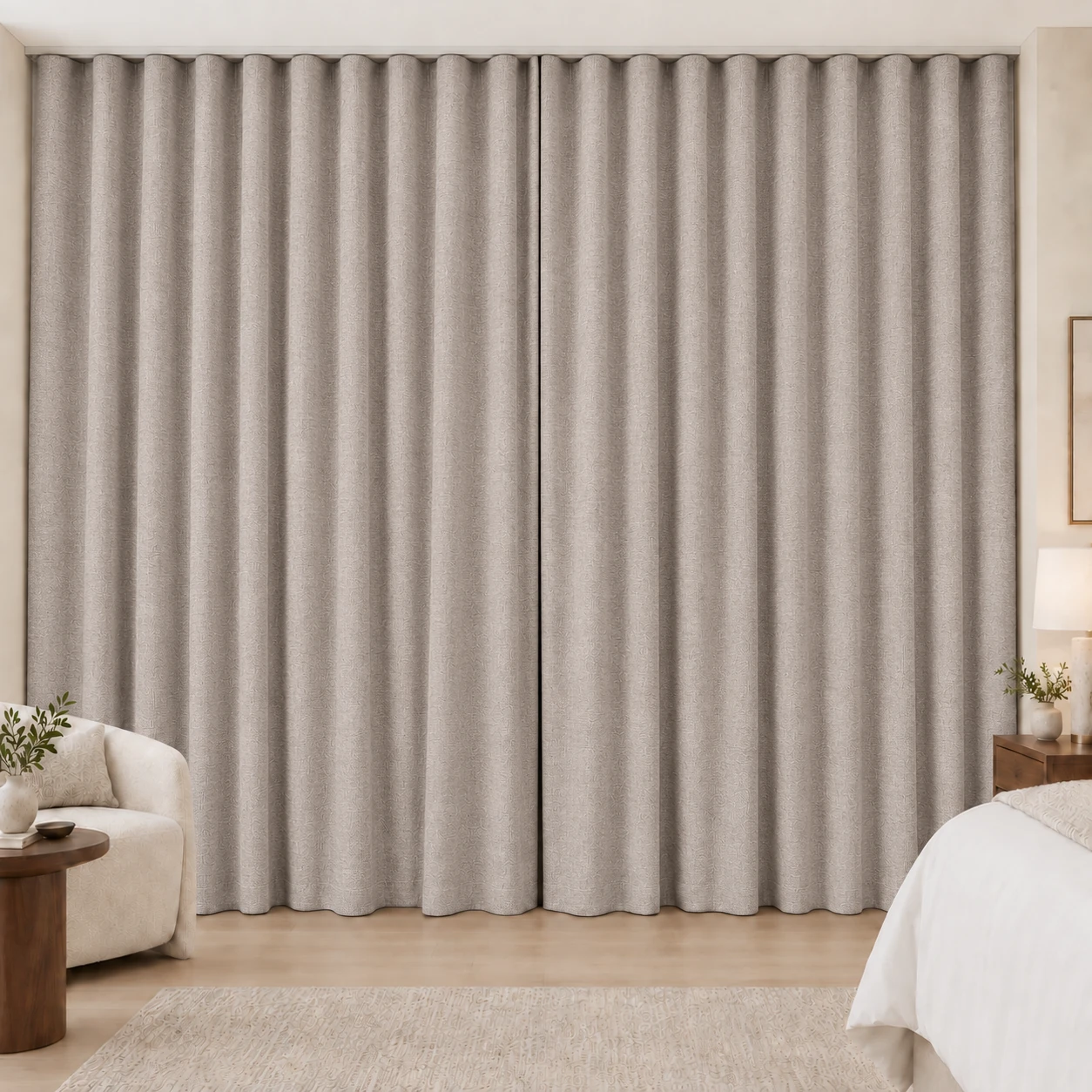 Blush Beige Elegance Weave hotel blackout curtains, fabric 16907-21