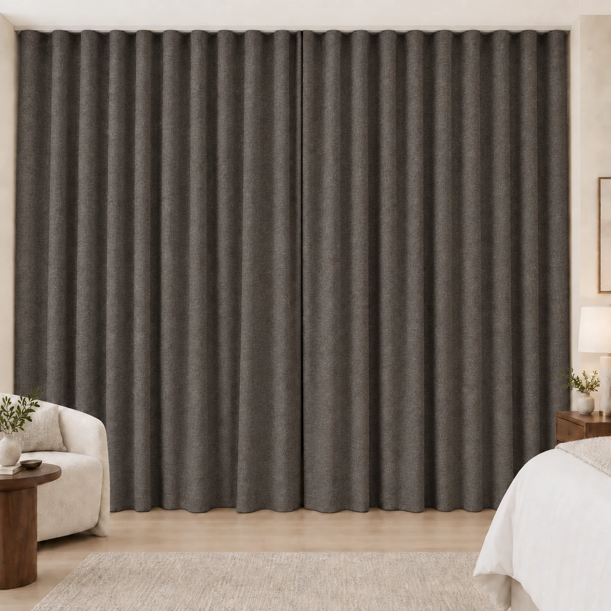 Cocoa Elegance Weave hotel blackout curtains, fabric 16907-31