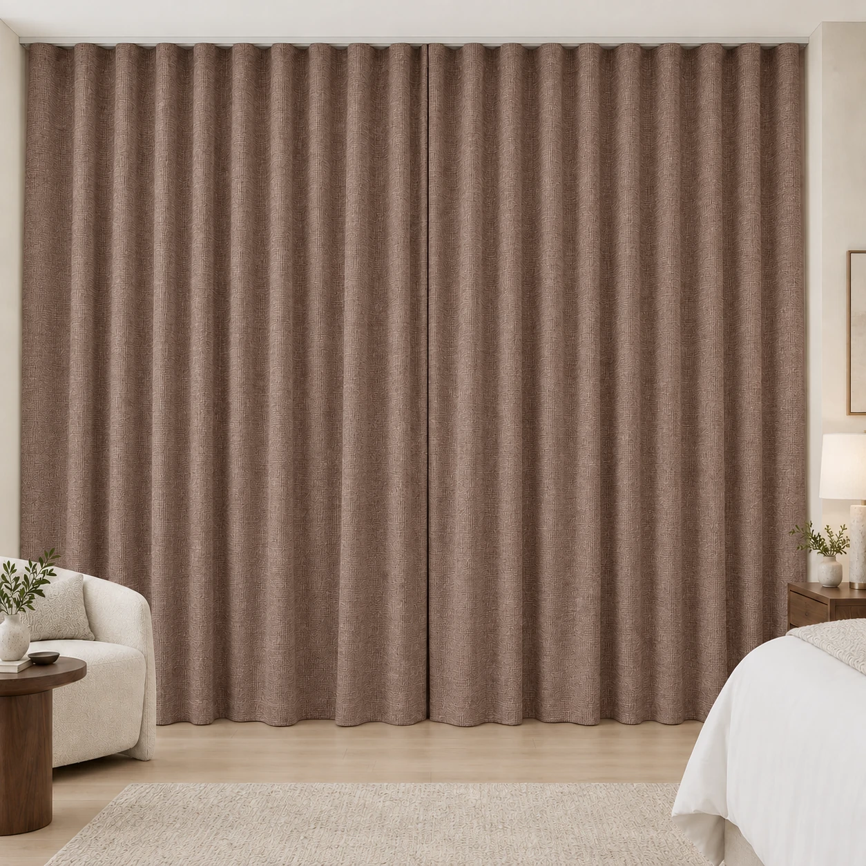 Clay Rose Mousse Weave hotel blackout curtains, fabric 16933-07
