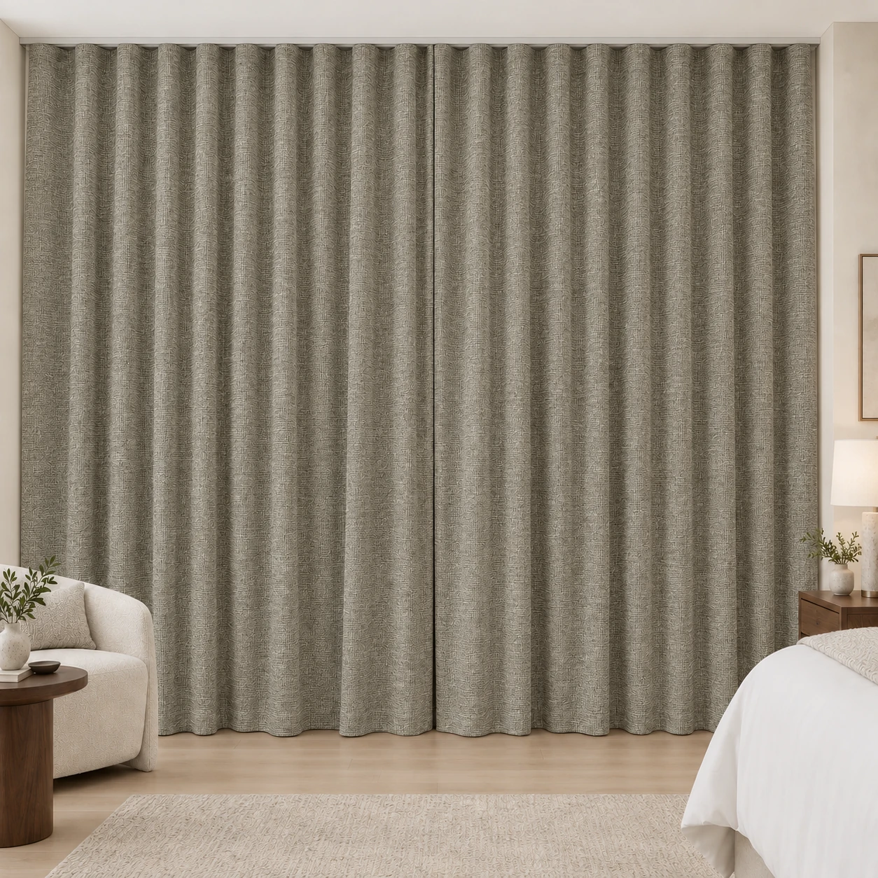 Mushroom Mousse Weave hotel blackout curtains, fabric 16933-19