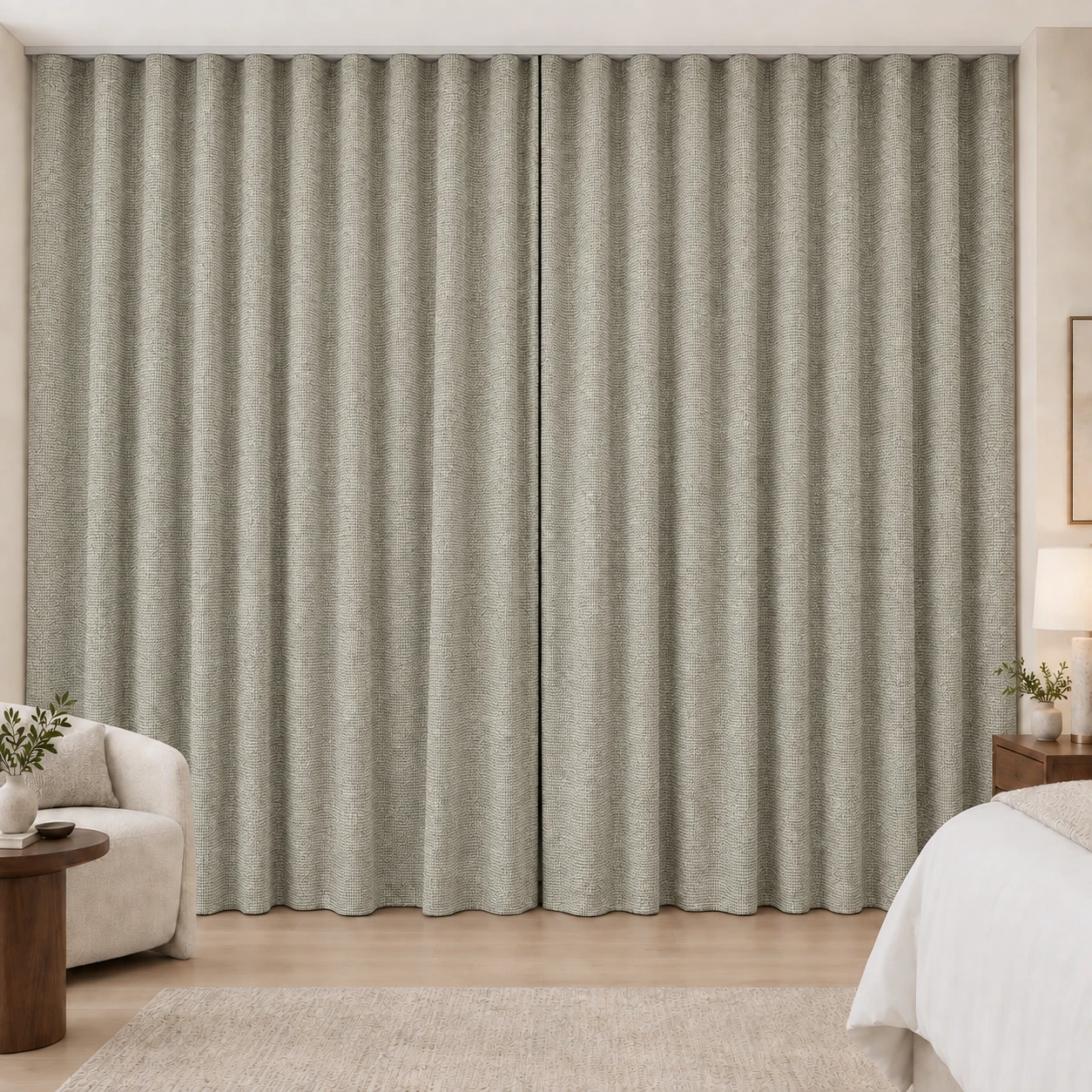 Oatmeal Coconut Weave hotel blackout curtains, fabric 16950-03