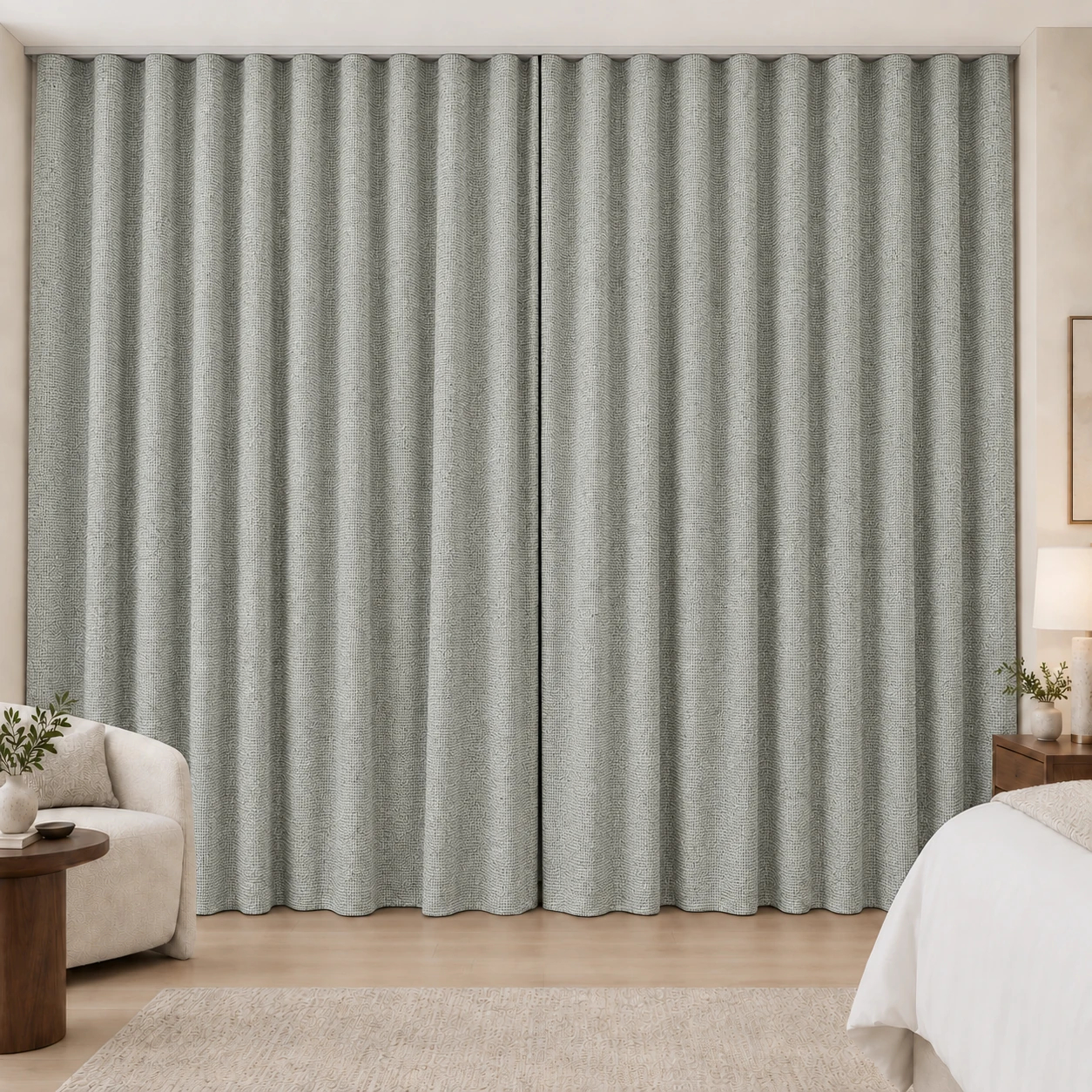 Pearl Coconut Weave hotel blackout curtains, fabric 16950-08